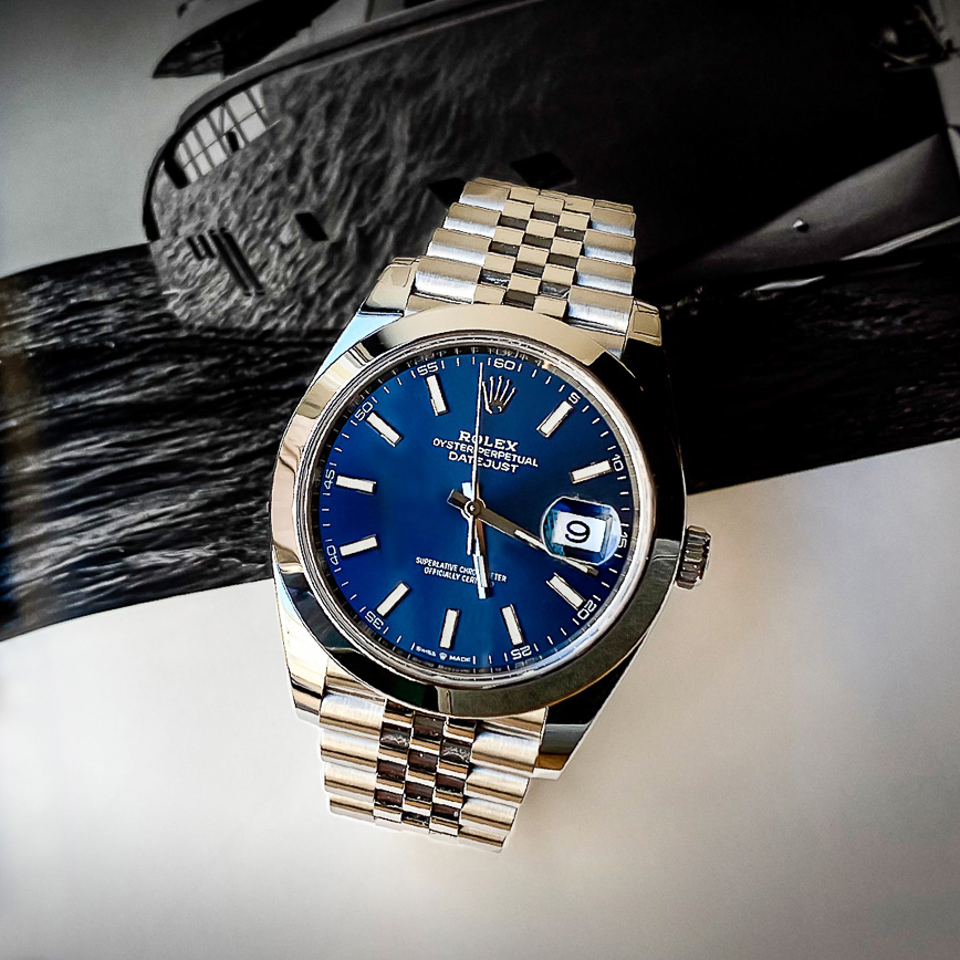 Montre homme de luxe Rolex Datejust 2 cadran bleu et bracelet jubilé ref.126300 - Corse, Paris
